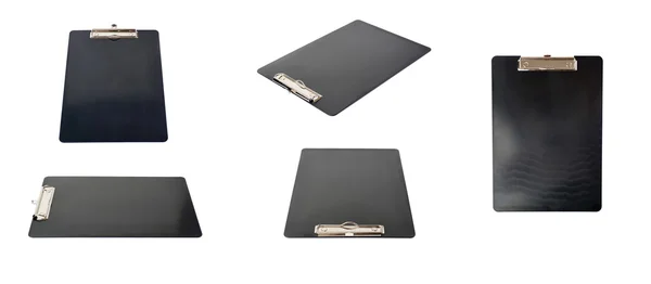 Set of  Black Clipboard over isolated white background — Stock Photo, Image