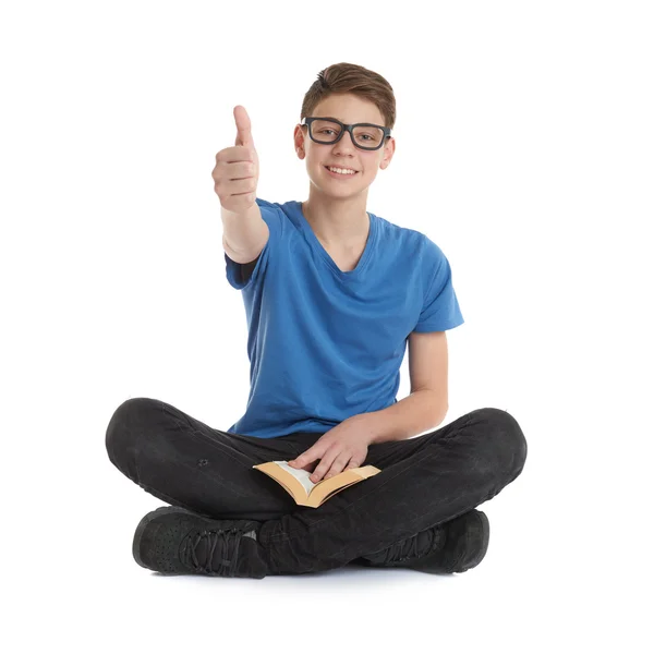 Cute teenager boy over white isolated background — Stock Photo, Image