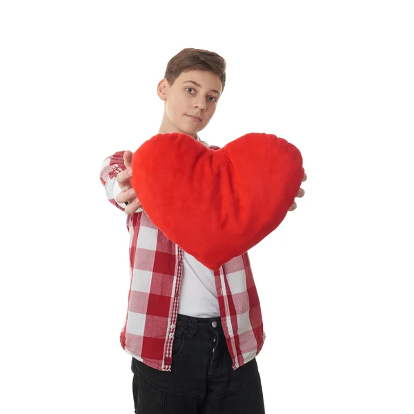 Cute teenager boy over white isolated background — Stock Photo, Image