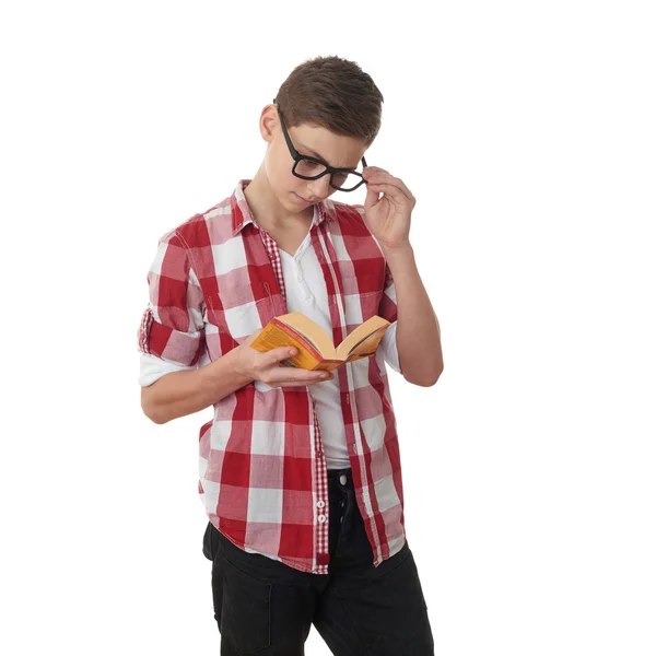 Cute teenager boy over white isolated background — Stock Photo, Image