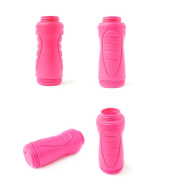 Su şişesi beyaz arka plan üzerinde izole kümesi