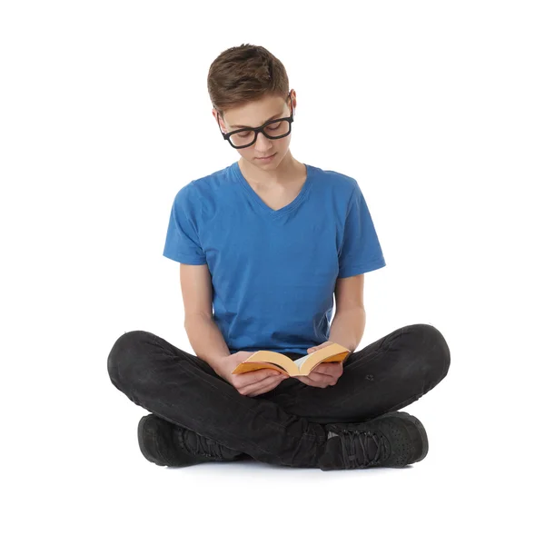 Cute teenager boy over white isolated background — Stock Photo, Image