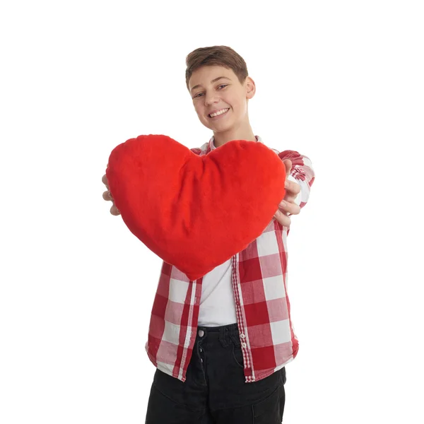 Cute teenager boy over white isolated background — Stock Photo, Image