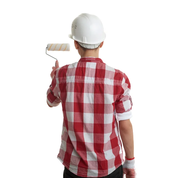 Bonito adolescente menino sobre branco isolado fundo — Fotografia de Stock