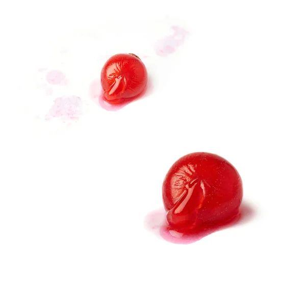 Conjunto de única groselha vermelha isolada sobre fundo branco — Fotografia de Stock