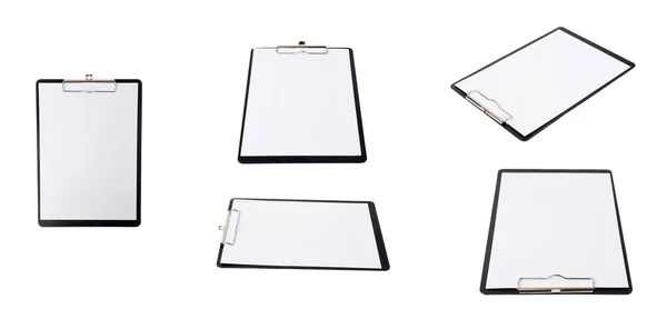 Set of  Black Clipboard over isolated white background — Stock Photo, Image