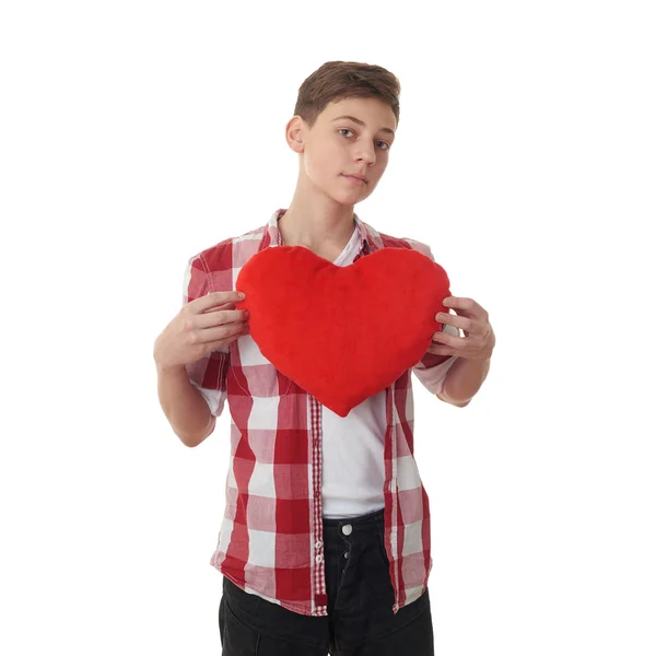 Cute teenager boy over white isolated background — Stock Photo, Image