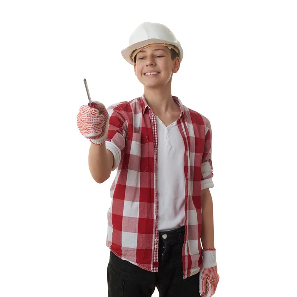 Cute teenager boy over white isolated background — Stock Photo, Image