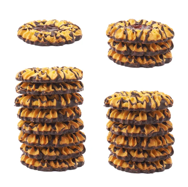 Stack of cookies isolated over the white background — Stock Photo, Image