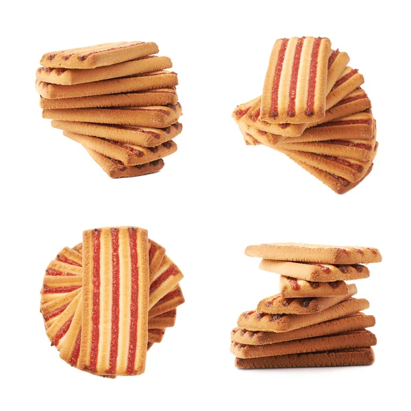 Stacl torcido de biscoitos isolados sobre o fundo branco — Fotografia de Stock