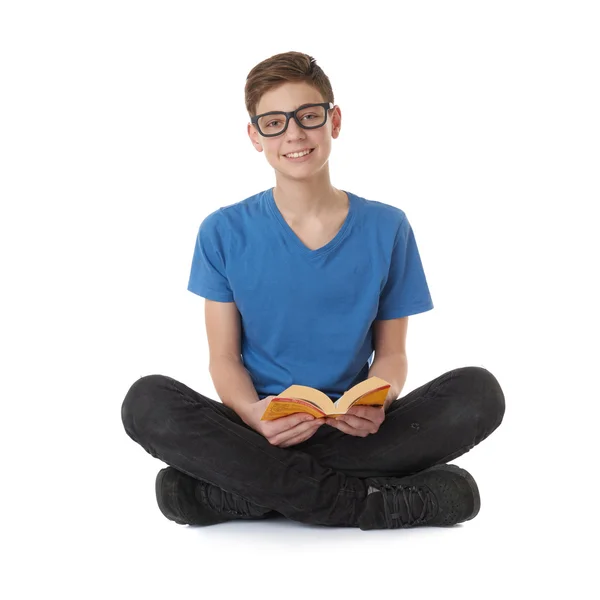 Cute teenager boy over white isolated background — Stock Photo, Image