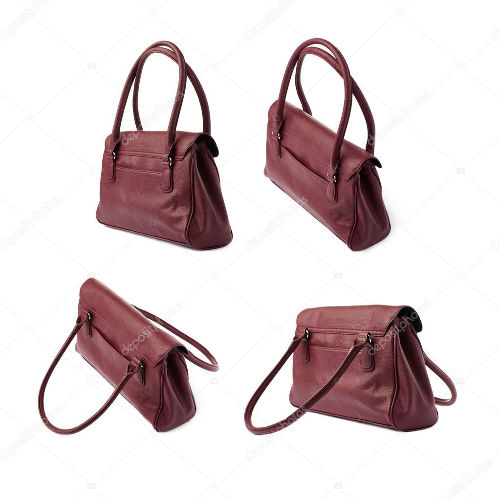 Set of Female bag isolated over the white background