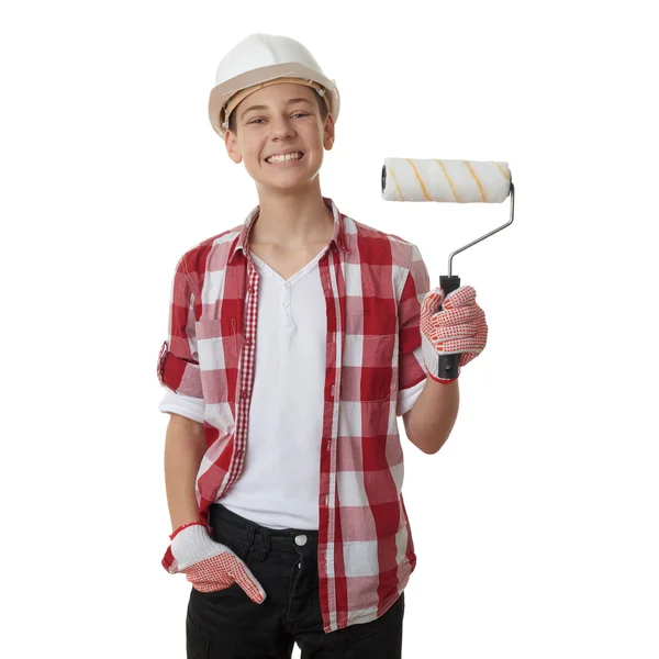 Cute teenager boy over white isolated background — Stock Photo, Image