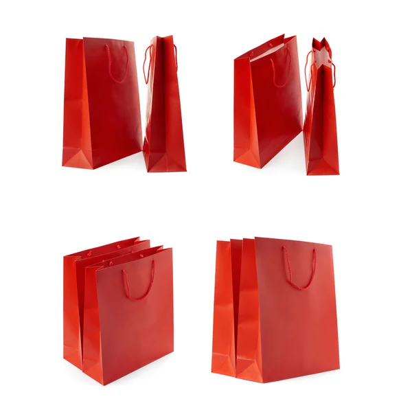 Set de bolsa de compras aislada sobre fondo blanco —  Fotos de Stock