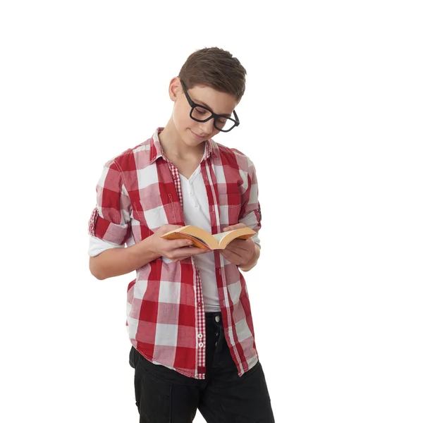 Cute teenager boy over white isolated background — Stock Photo, Image