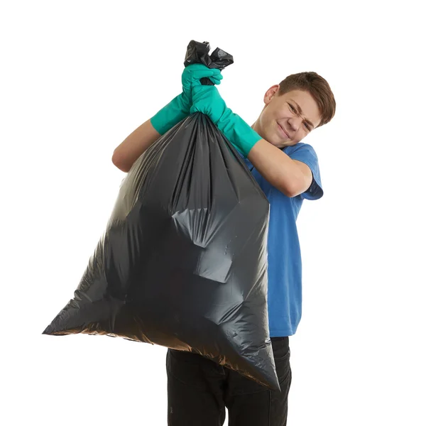 Cute teenager boy over white isolated background — Stock Photo, Image