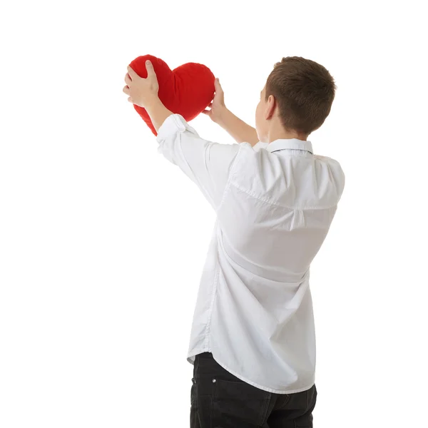 Cute teenager boy over white isolated background — Stock Photo, Image