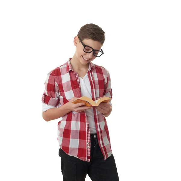 Cute teenager boy over white isolated background — Stock Photo, Image