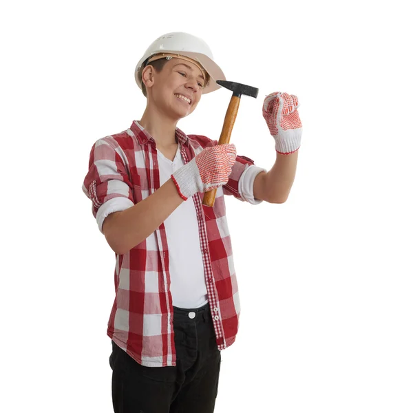 Cute teenager boy over white isolated background — Stock Photo, Image