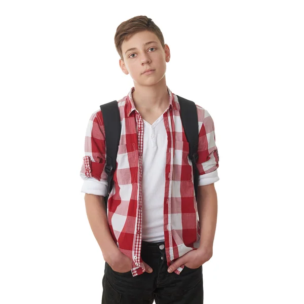 Cute teenager boy over white isolated background — Stock Photo, Image