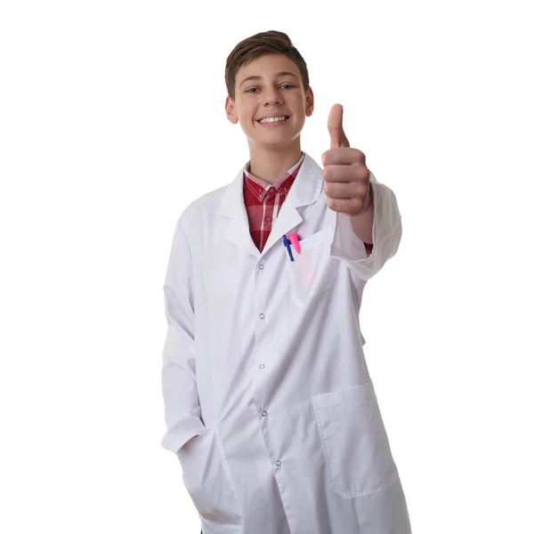 Bonito adolescente menino sobre branco isolado fundo — Fotografia de Stock