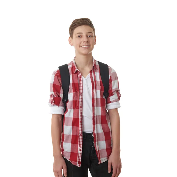 Cute teenager boy over white isolated background — Stock Photo, Image