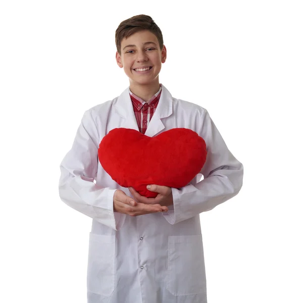 Cute teenager boy over white isolated background — Stock Photo, Image