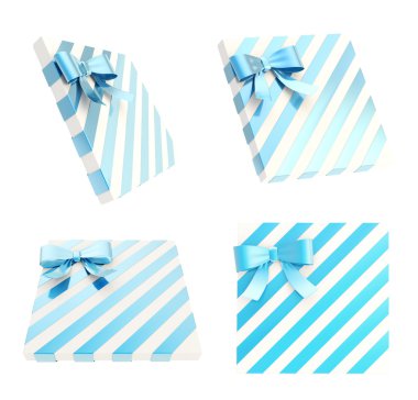 yay ve şerit sarılmış hediye kutusu