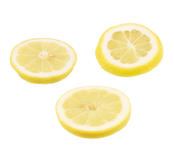 Round lemon slices isolated — Stock Photo, Image