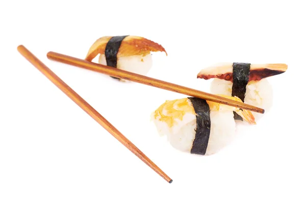 Komposition von Sushi und chinesischen Sticks — Stockfoto