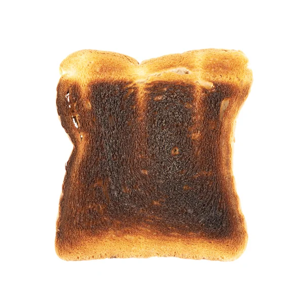 Pane tostato bruciato isolato — Foto Stock