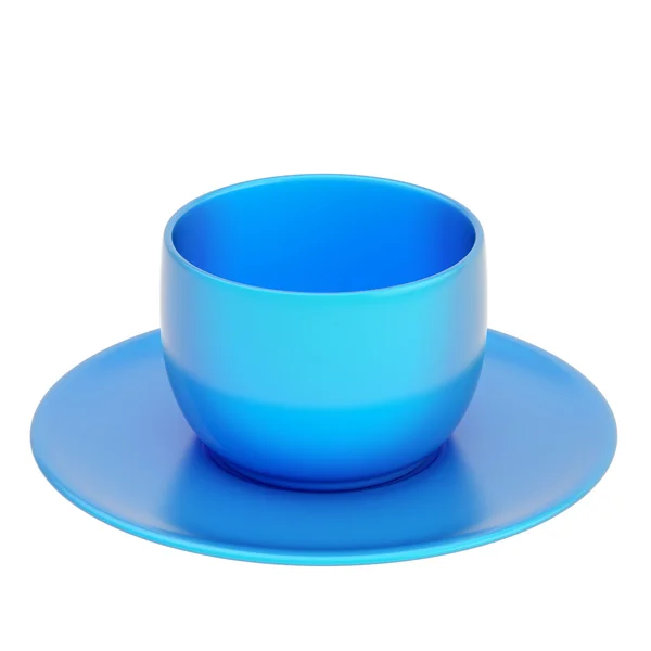 Keramische cup en plaat set geïsoleerd — Stockfoto