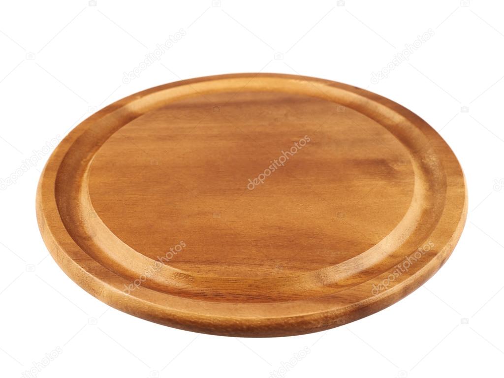 Round wooden tray salver