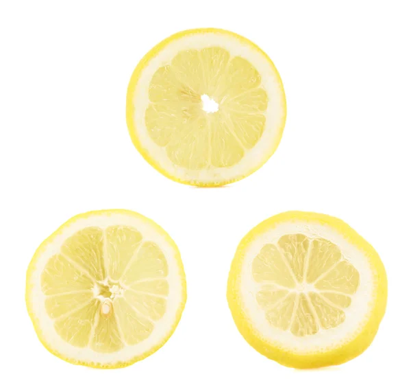 Изолированные круглые ломтики лимона — стоковое фото