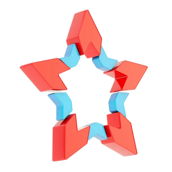 Abstract segmented star — Stock Photo, Image