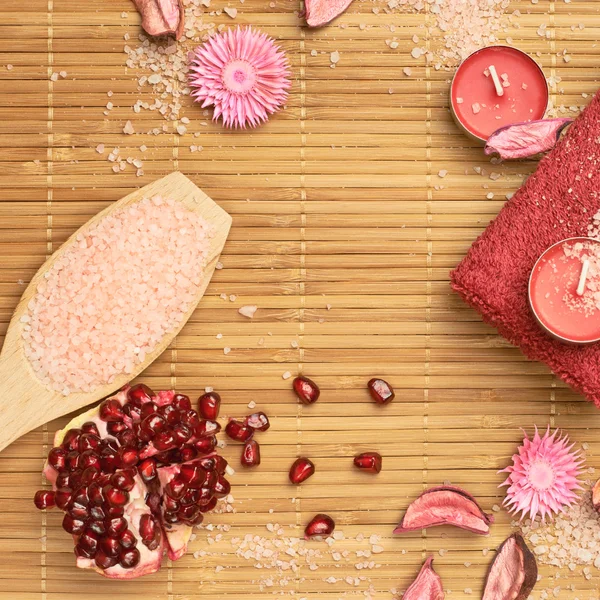 Pomegranate and aromatic salt — Stock Photo, Image