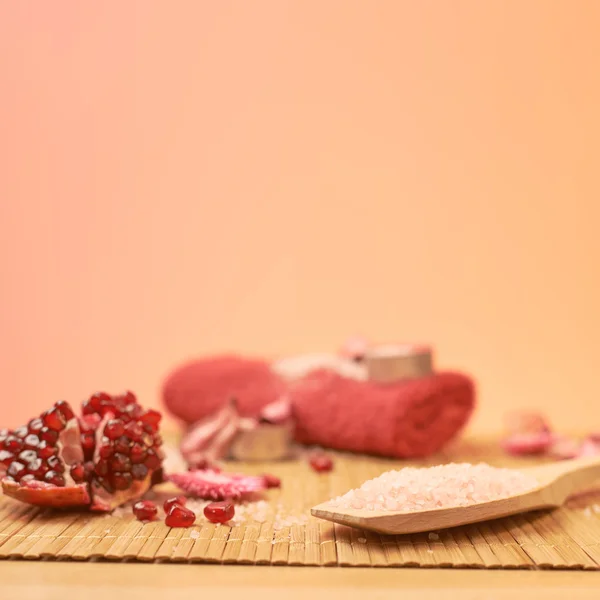 Pomegranate and aromatic salt — Stock Photo, Image