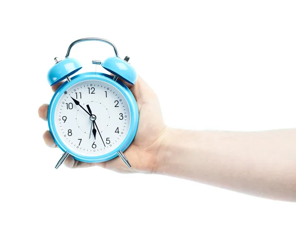 Hand with alarm clock — Stock Photo, Image