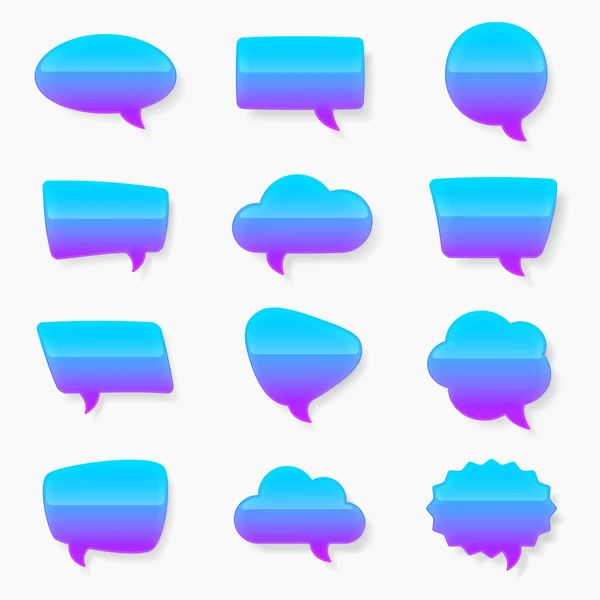 Multiple glossy text bubble set — Stock Vector
