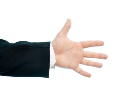 Hand showing five fingers clipart