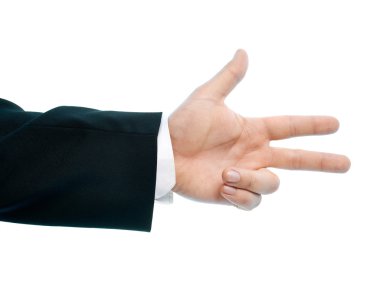 El üç parmak gösteriyor.