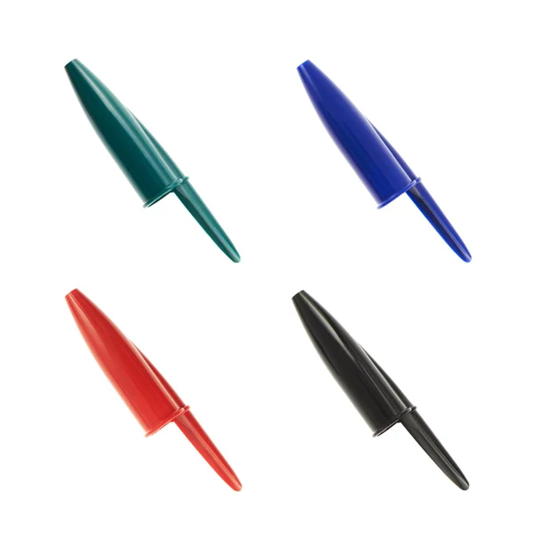 Plastic pen caps — Stock Photo, Image