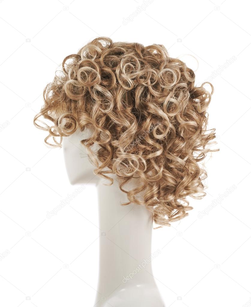 Hair wig on mannequin