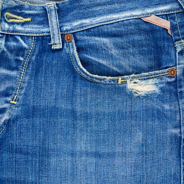 Frontficka denim jeans — Stockfoto