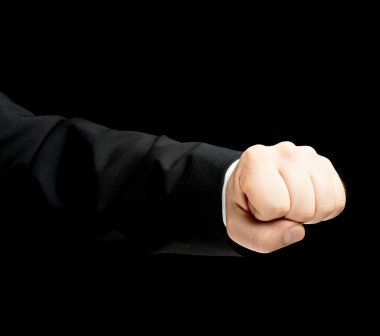 eliyle yumruk sıkılı