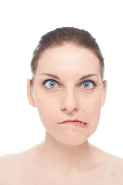 genç bir beyaz kadın portre izole