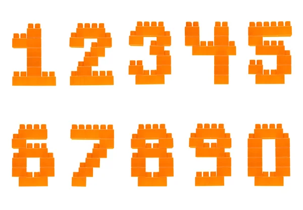 Numbers of toy bricks — Stock Photo, Image