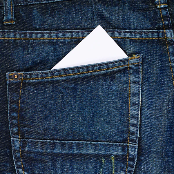 White card in pocket — Stock Photo, Image