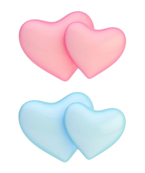 Pair of hearts — Stock Photo, Image