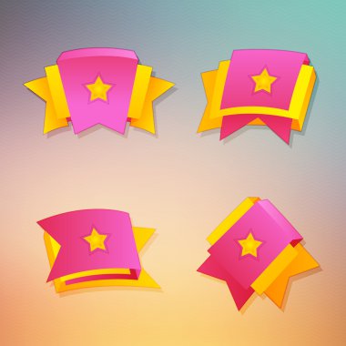 dört vektörel Banner